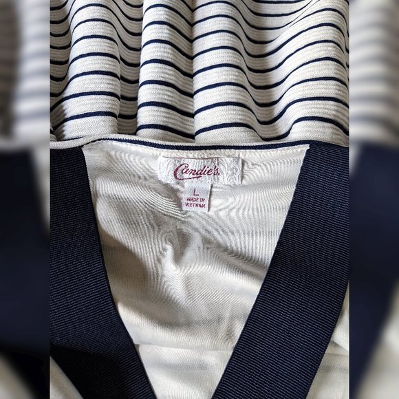 *Candies Striped Cross Back Skater Dress- Size M - Picture 5 of 6